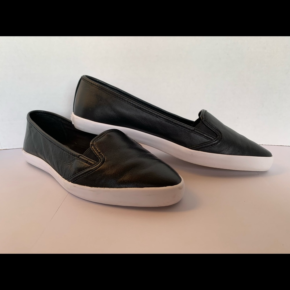 Michael Kors Olive Black Leather Slip On Sneaker